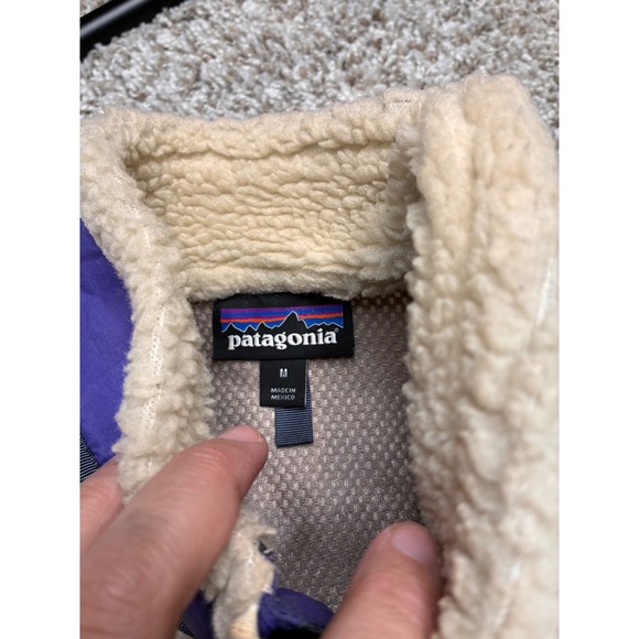 Patagonia Womens Classic Retro-X Fleece Vest Cream Purple Medium - Picture 7 of 9